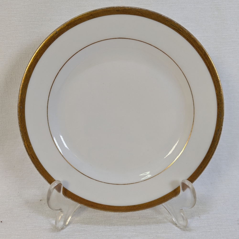 Limoges Elite Works White w Gold Trim 6.5" Bread & Butter Plate